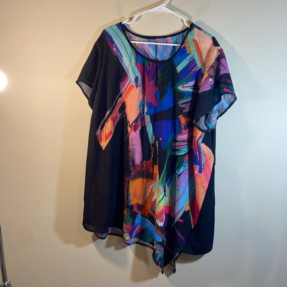 Multi Color Top Size 3X Sheer - Picture 2 of 7